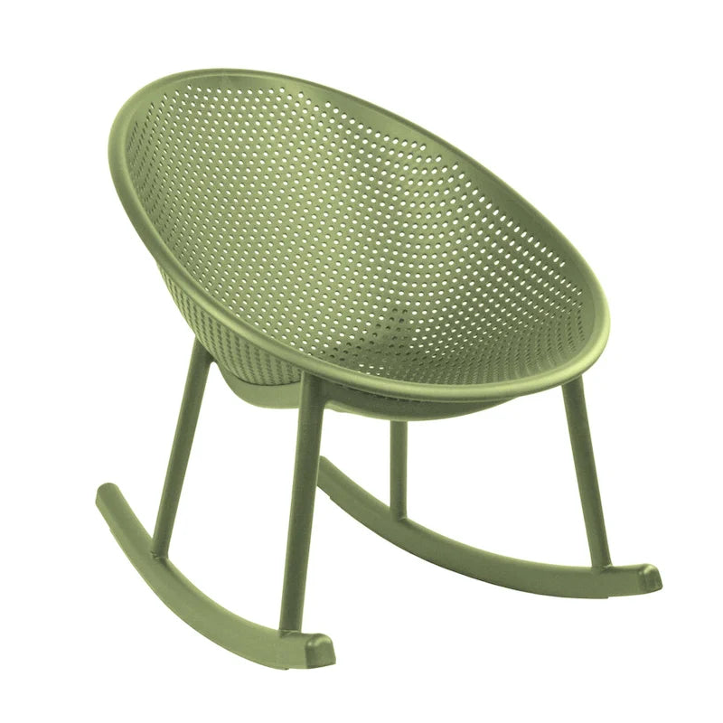 Egg-Shaped Lounge Chair – Black / White / Grey / Green / Beige, Mid-Century Modern, Perforated Plastic, Seats 1