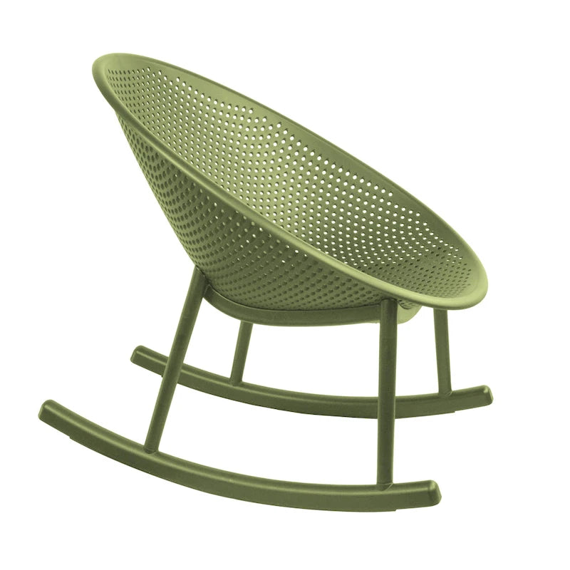 Egg-Shaped Lounge Chair – Black / White / Grey / Green / Beige, Mid-Century Modern, Perforated Plastic, Seats 1