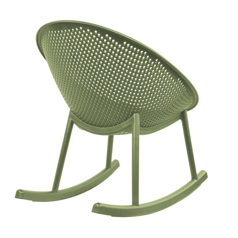 Egg-Shaped Lounge Chair – Black / White / Grey / Green / Beige, Mid-Century Modern, Perforated Plastic, Seats 1