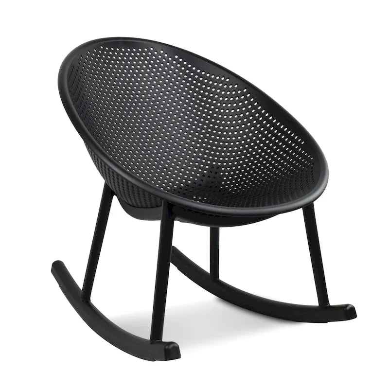 Egg-Shaped Lounge Chair – Black / White / Grey / Green / Beige, Mid-Century Modern, Perforated Plastic, Seats 1