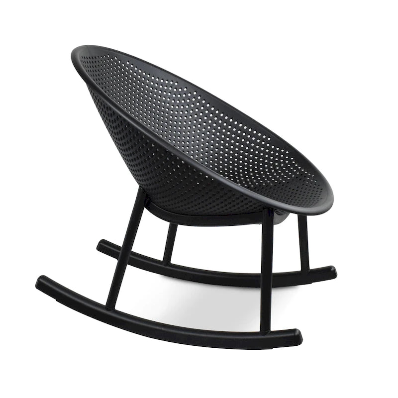 Egg-Shaped Lounge Chair – Black / White / Grey / Green / Beige, Mid-Century Modern, Perforated Plastic, Seats 1