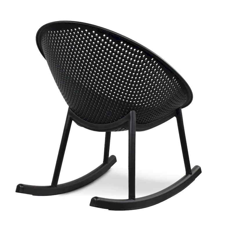 Egg-Shaped Lounge Chair – Black / White / Grey / Green / Beige, Mid-Century Modern, Perforated Plastic, Seats 1