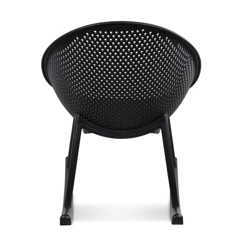Egg-Shaped Lounge Chair – Black / White / Grey / Green / Beige, Mid-Century Modern, Perforated Plastic, Seats 1