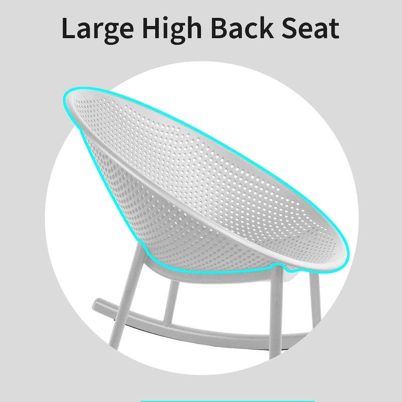Egg-Shaped Lounge Chair – Black / White / Grey / Green / Beige, Mid-Century Modern, Perforated Plastic, Seats 1