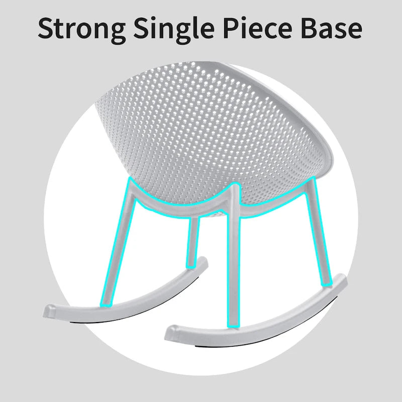 Egg-Shaped Lounge Chair – Black / White / Grey / Green / Beige, Mid-Century Modern, Perforated Plastic, Seats 1