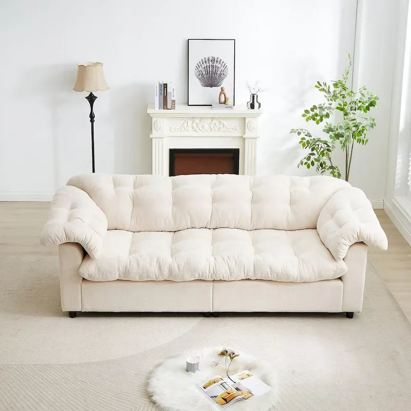 99.2   Chenille Comfort Deep Seat Sofa, Upholstered Fluffy Cloud Sofa