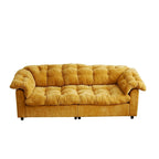99-Inch Deep Seat Sofa – Yellow / Beige / Grey / Green, Chenille, Solid Wood Frame, Seats 3