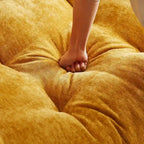 99-Inch Deep Seat Sofa – Yellow / Beige / Grey / Green, Chenille, Solid Wood Frame, Seats 3