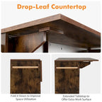 Kitchen Island Cart – White / Brown / Black, Drop-Leaf, Power Outlet, Wine Rack, Microwave Shelf, Casters