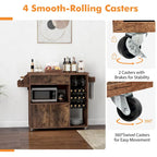 Kitchen Island Cart – White / Brown / Black, Drop-Leaf, Power Outlet, Wine Rack, Microwave Shelf, Casters