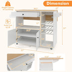 Kitchen Island Cart – White / Brown / Black, Drop-Leaf, Power Outlet, Wine Rack, Microwave Shelf, Casters