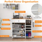Kitchen Island Cart – White / Brown / Black, Drop-Leaf, Power Outlet, Wine Rack, Microwave Shelf, Casters