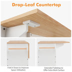 Kitchen Island Cart – White / Brown / Black, Drop-Leaf, Power Outlet, Wine Rack, Microwave Shelf, Casters