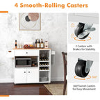 Kitchen Island Cart – White / Brown / Black, Drop-Leaf, Power Outlet, Wine Rack, Microwave Shelf, Casters