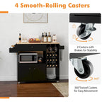Kitchen Island Cart – White / Brown / Black, Drop-Leaf, Power Outlet, Wine Rack, Microwave Shelf, Casters