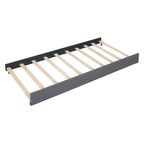 Linen Platform Bed – Gray / Beige, Foam Headboard, 2 Drawers & Trundle, Full / Queen, Sleeps 1