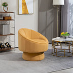360° Swivel Accent Chair – Dark Yellow / Purple / Beige, Velvet, Wood Frame, Seats 1