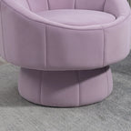 360° Swivel Accent Chair – Dark Yellow / Purple / Beige, Velvet, Wood Frame, Seats 1