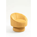 360° Swivel Accent Chair – Dark Yellow / Purple / Beige, Velvet, Wood Frame, Seats 1