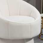 360° Swivel Accent Chair – Dark Yellow / Purple / Beige, Velvet, Wood Frame, Seats 1