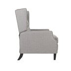 Wingback Push-Back Recliner – Grey Fabric, Mid-Century Style, Button-Tufted, Seats 1