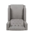 Wingback Push-Back Recliner – Grey Fabric, Mid-Century Style, Button-Tufted, Seats 1