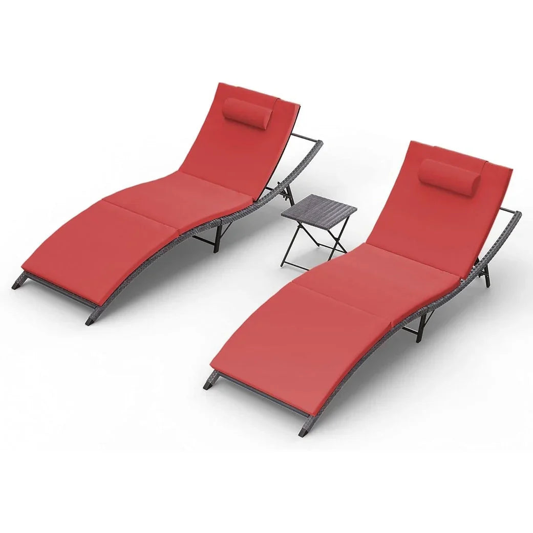 Kullavik 3-teiliges Outdoor-Liegen-Set