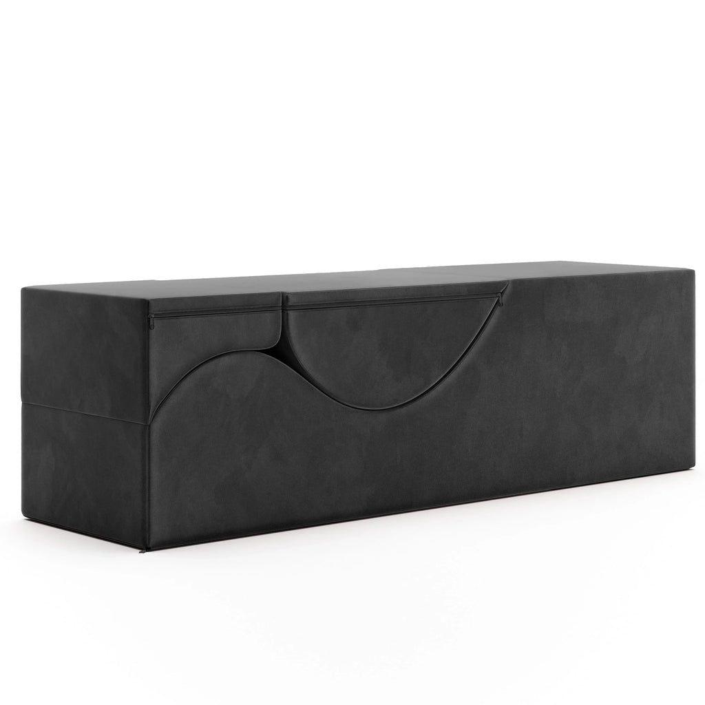 Avana Kami umwandelbare Chaise / Yoga & Massage – 2-in-1-Ottomane mit verdeckter ausklappbarer Yoga-Liege, Microvelvet – N/A