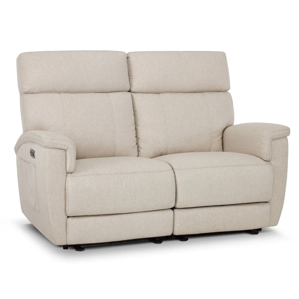 MCombo 60.2 Power Loveseat Relaxsofa mit Massage und zweifacher Heizung, verstellbarer Kopfstütze, USB- & Typ-C-Anschluss, Stoff