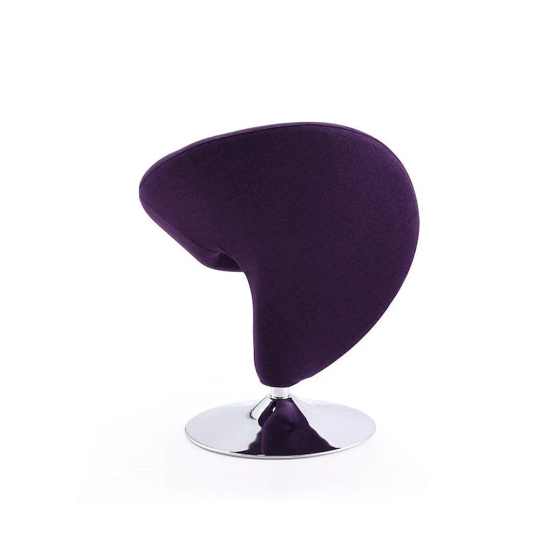 Manhattan Comfort Curl Akzentsessel mit Drehfunktion, Wollmischung und Chrom (2er-Set)
