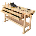 Olympia Tools 60 Gummi-Hartholz-Werkbank, 4 Schubladen, 204 kg Tragkraft