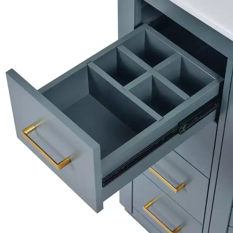 30 Zoll Einzelwaschtisch-Badschrank mit Unterschrank und 3 Schubladen – Schwarz / Blau / Grün / Indigo / Weiß