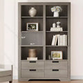 72" hohes Bücherregal mit 4 Schubladen, freistehendes Bauernhaus-Regal für Schlafzimmer, Wohnzimmer, Heimbüro