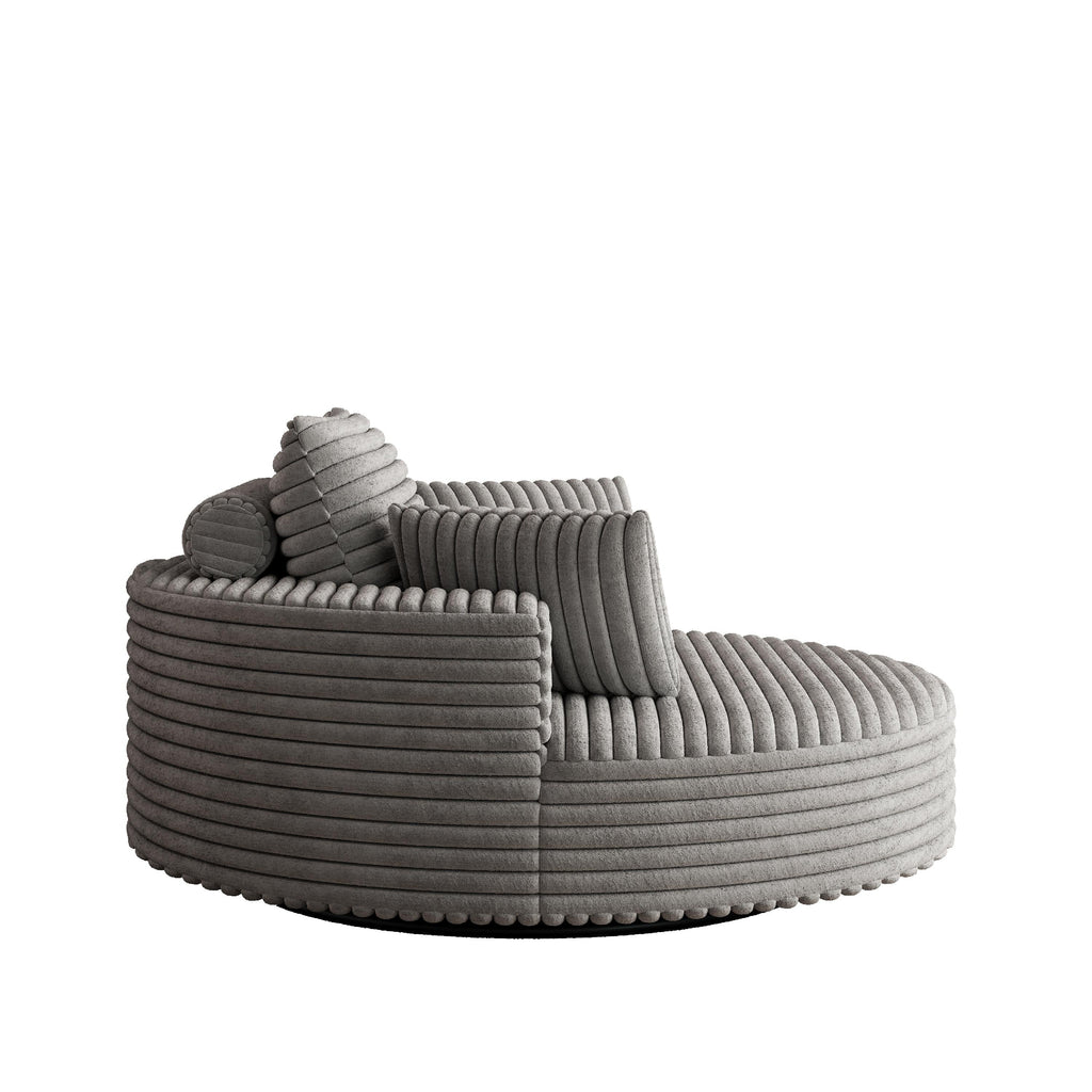 Einzelsessel aus Kord-Chenille-Schaumstoff, drehbar