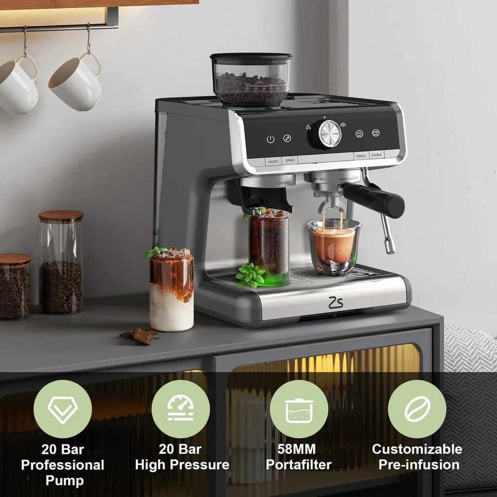 Espressomaschine, mit Mahlwerk, 2,8 L Wassertank