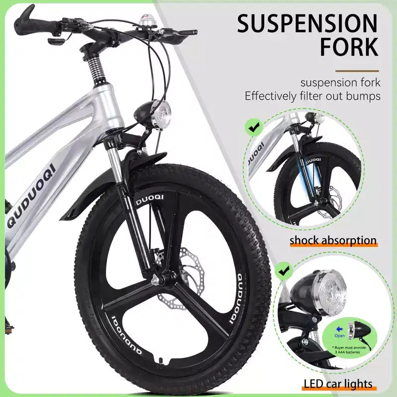 NAYSAYE 20 Zoll Kinder-Mountainbike mit 7-Gang-Antrieb und Magnesiumlegierungsrahmen für Jungen und Mädchen im Alter von 8-12 Jahren, 57.09*21.65*29.92