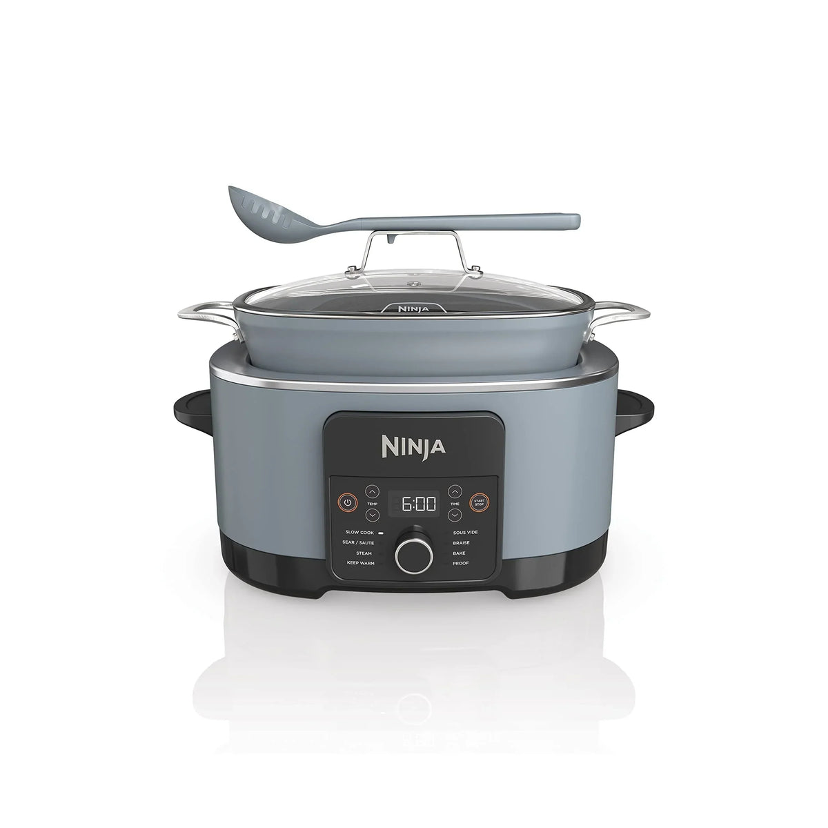 8,5 Liter Multi-Kochtopf, 8-in-1, mit Slow Cooker, Bratentopf, Dampfgarer, Glasdeckel, integriertem Löffel, ofenfest bis 260°C