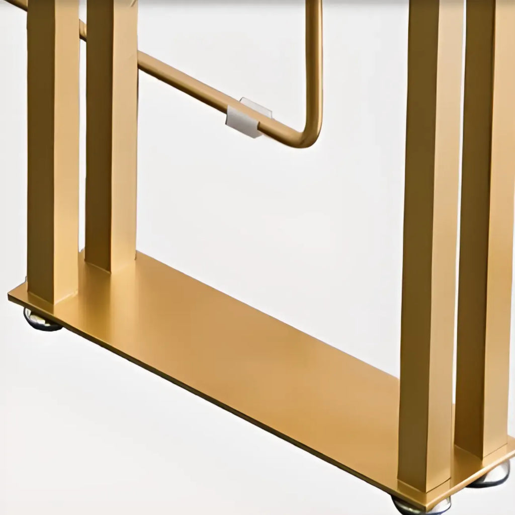 Rechteckiger Bartisch aus Luxusholz mit goldenem Kufengestell für Esszimmer