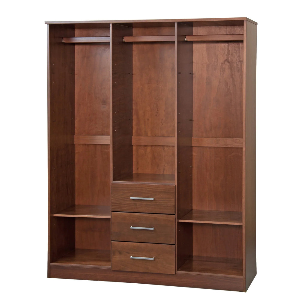 Palace Imports 100% Massivholz Cosmo Kleiderschrank mit 3 Türen mit Massivholz- oder Spiegeltüren