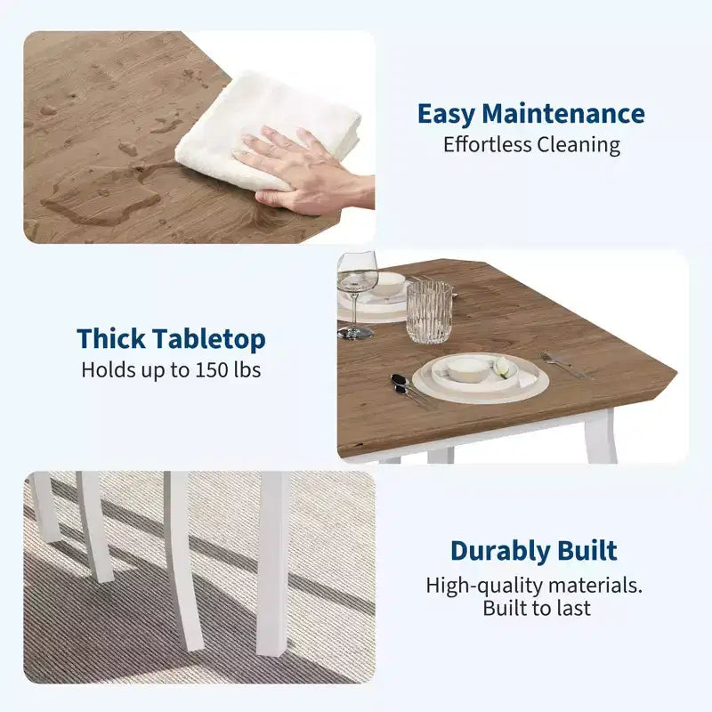 5-teiliges Küchenstuhl- und Tischset mit Metallrahmen und abgeschrägtem Design