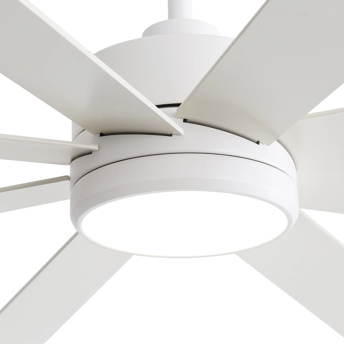 65-Zoll-LED-Deckenventilator mit 8 Flügeln, Licht und Fernbedienung, Schwarz