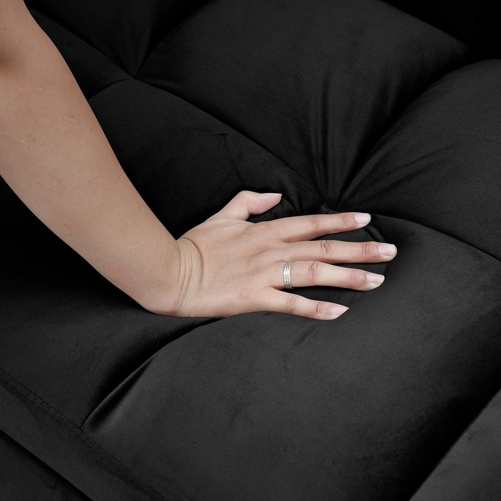 64.96 Samt 3-in-1-Schlafsofa mit verstellbarer Rückenlehne, Aufbewahrungstasche und 227 kg Tragkraft
