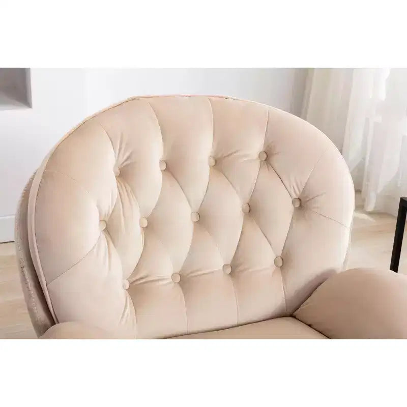 Okak Samt-Akzentsessel mit Ottoman, moderner Armloser Sessel im Mid-Century Stil für das Wohnzimmer, weicher bequemer Sessel zum Fernsehen, Gaming