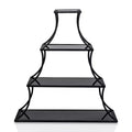 50.63" Kurry 4 Shelves Bookcase Sand Black - miBasics: Transitional, Tapering Profile, 5mm Glass