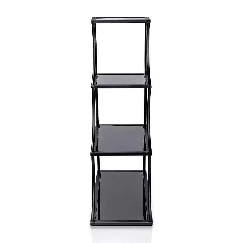50.63" Bücherregal Kurry mit 4 Ablagen, Sand Black - miBasics: Übergangsdesign, sich verjüngendes Profil, 5 mm Glas