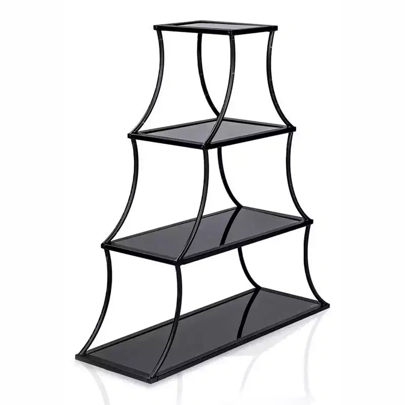 50.63" Bücherregal Kurry mit 4 Ablagen, Sand Black - miBasics: Übergangsdesign, sich verjüngendes Profil, 5 mm Glas