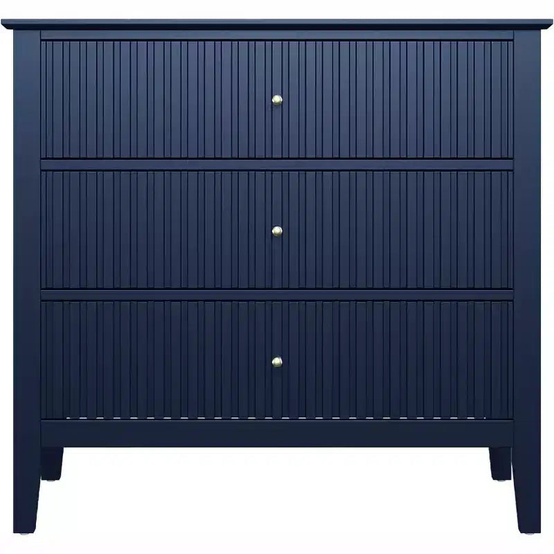 Heynemo Kommode mit 3 Schubladen, lackiert, 76 cm hoher Holz-Nachttisch mit Stauraum, breite moderne Kommode mit Kugelauszug