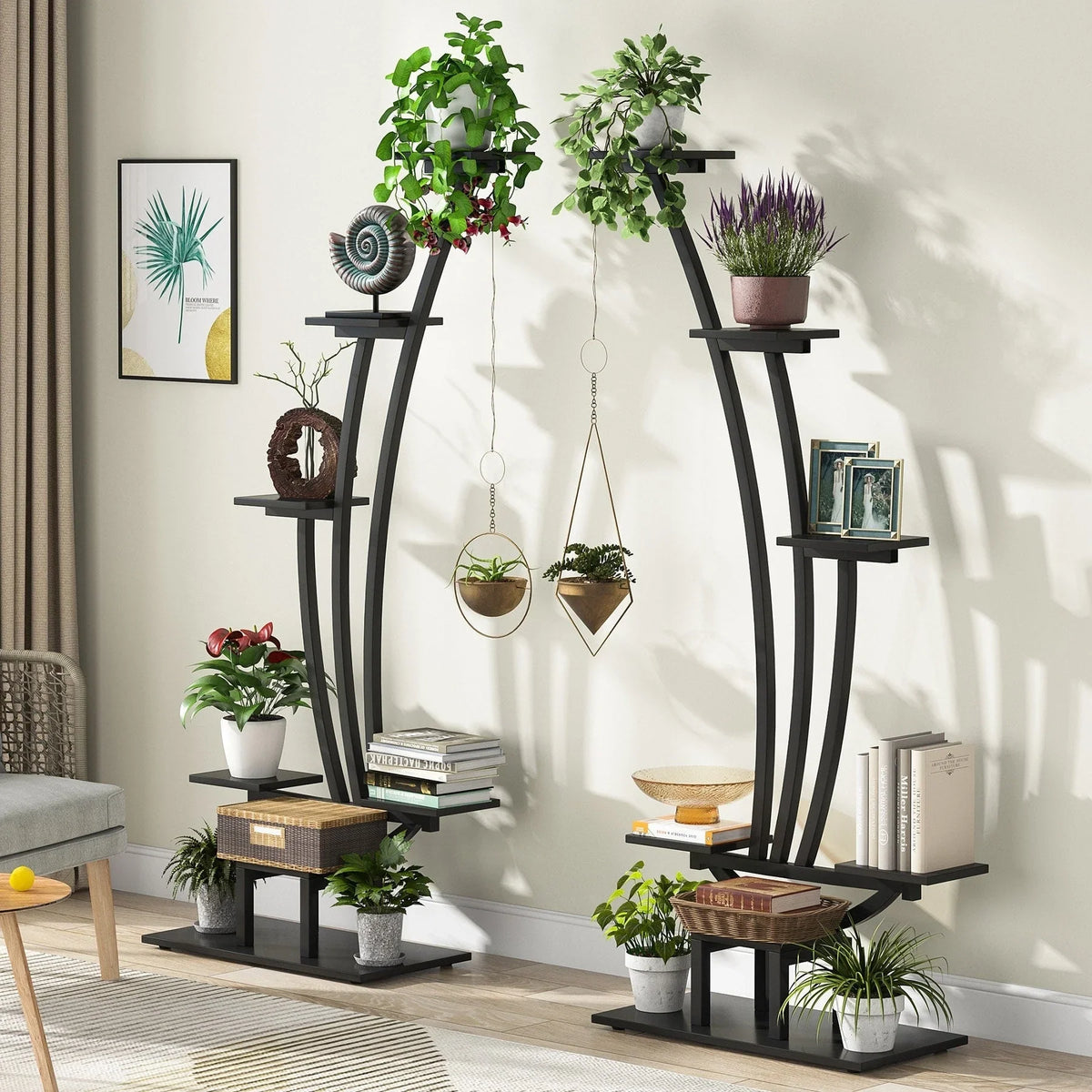 Pflanzenständer für den Innenbereich, 6-stöckiges Blumenregal für Haus und Garten – 2er-Set