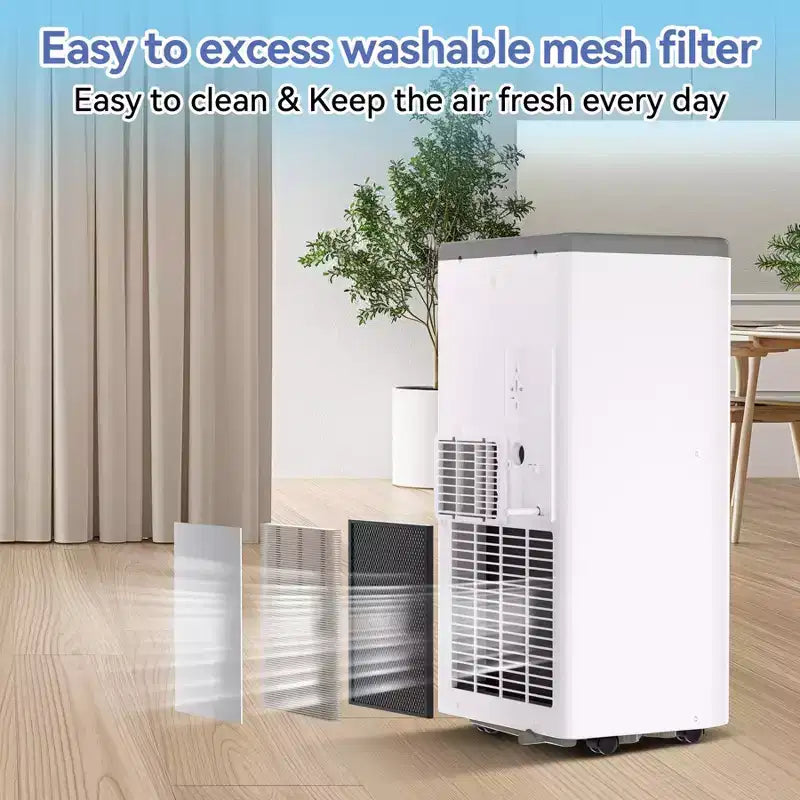 Flarhetoric Mobile Klimaanlagen, 10000 BTU Kühlen/Ventilator/Entfeuchten 3-IN-1 Mobiles Klimagerät für Räume bis 52 m², Geräte für geräuscharme Zimmer