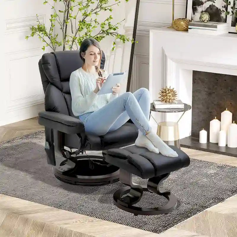 HOMCOM Massage-Liegesessel mit Hocker